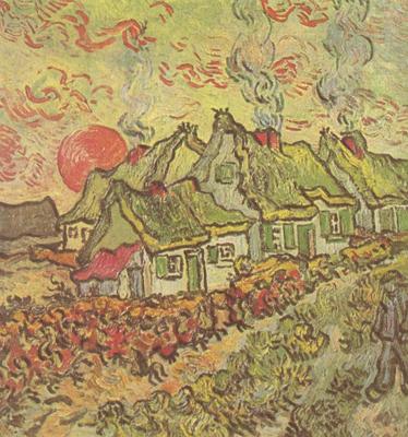 Vincent Van Gogh Cottages:Reminiscence of the North (nn04) china oil painting image